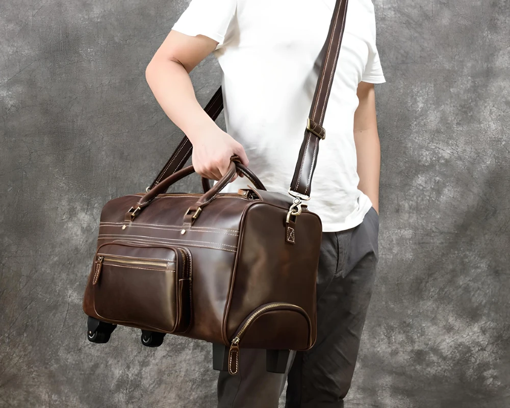 leather carry on bag