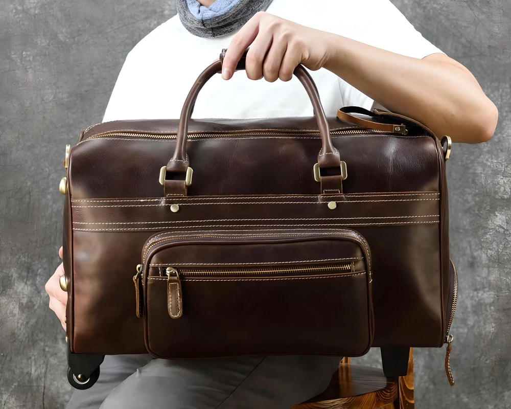 leather carry on bag